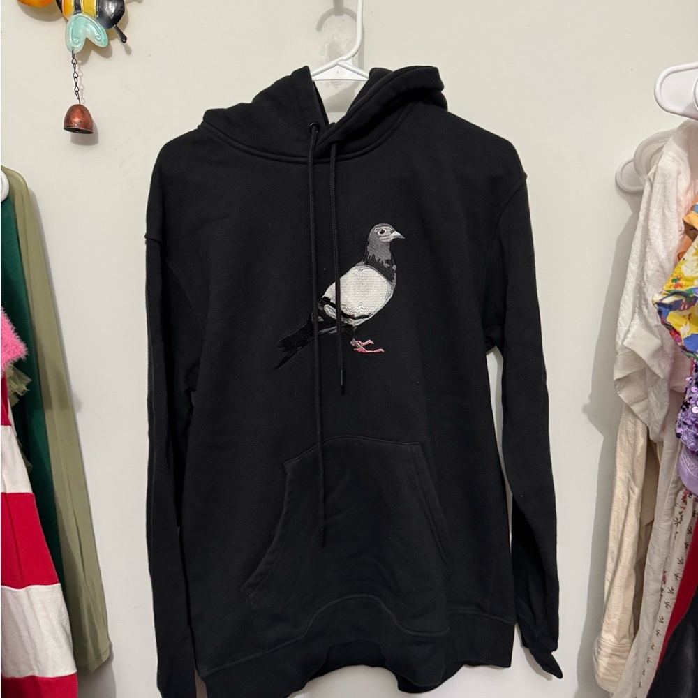 Staple Black Hoodie with Embroidered Pigeon